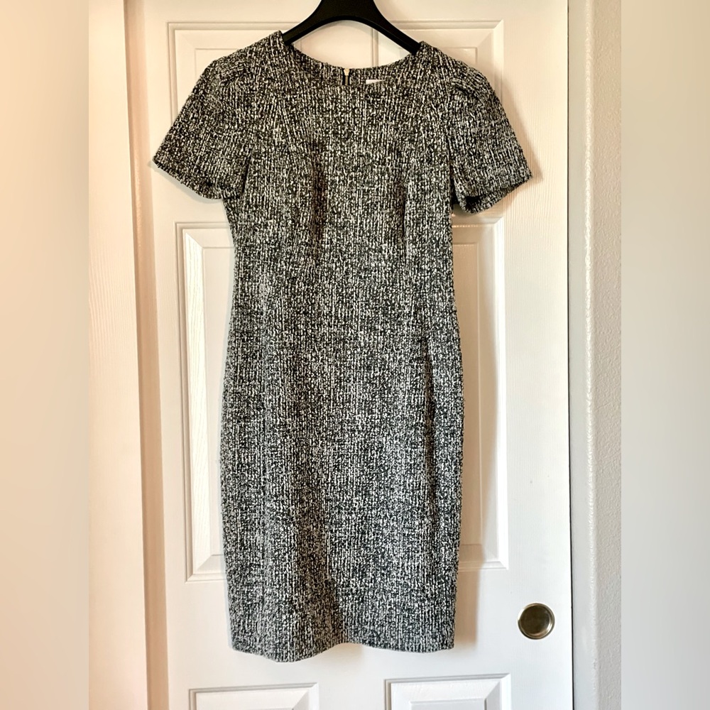 Black and white knit dress.